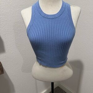 H&M Periwinkle Ribbed Crop Tank